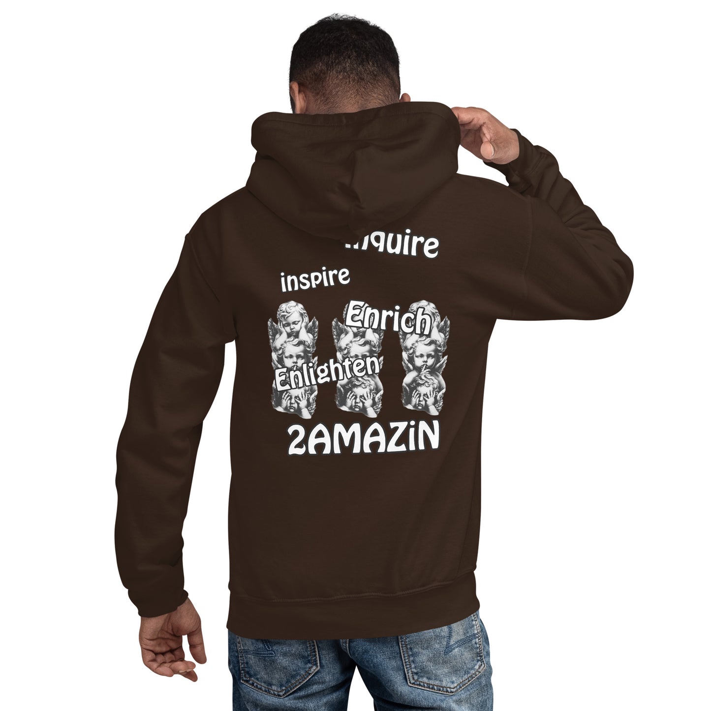 2 inspire Hoodie White Logo