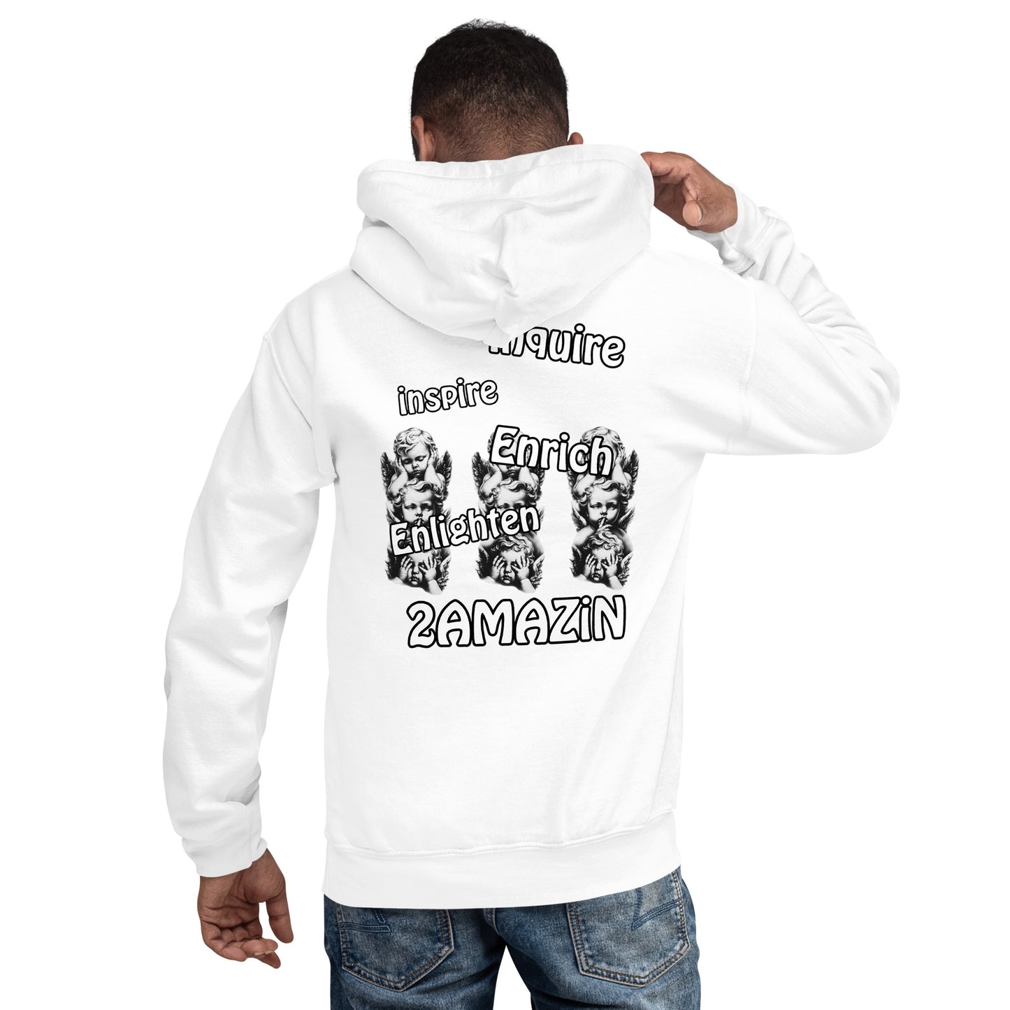 2 inspire Hoodie White Logo